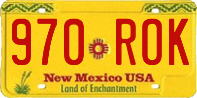 NM license plate 970ROK