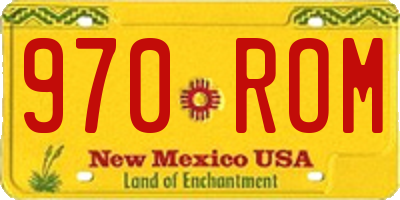 NM license plate 970ROM