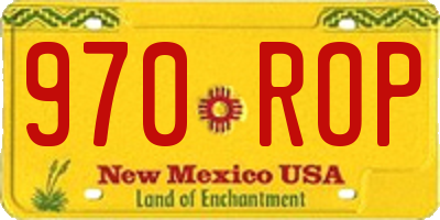 NM license plate 970ROP
