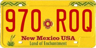 NM license plate 970ROQ