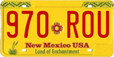 NM license plate 970ROU