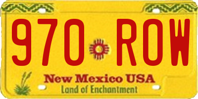 NM license plate 970ROW