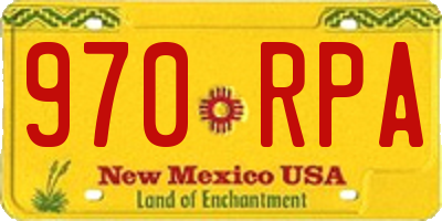 NM license plate 970RPA