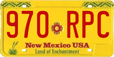 NM license plate 970RPC