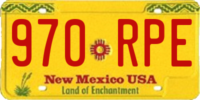 NM license plate 970RPE