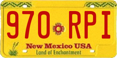 NM license plate 970RPI