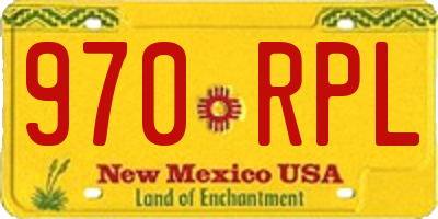 NM license plate 970RPL