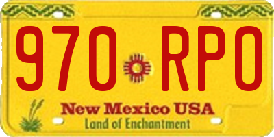 NM license plate 970RPO