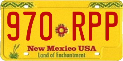 NM license plate 970RPP