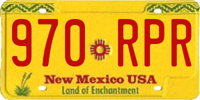 NM license plate 970RPR