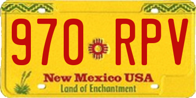 NM license plate 970RPV