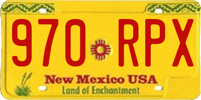 NM license plate 970RPX