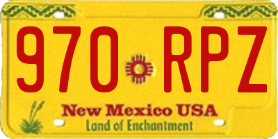 NM license plate 970RPZ