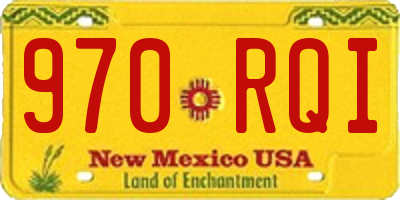 NM license plate 970RQI