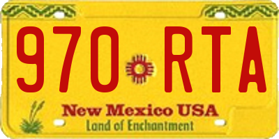 NM license plate 970RTA