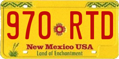 NM license plate 970RTD