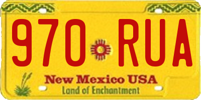 NM license plate 970RUA