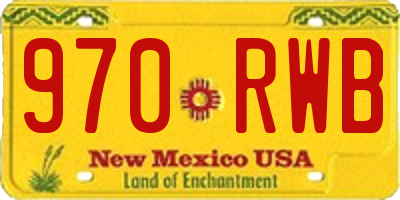 NM license plate 970RWB