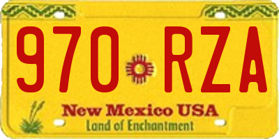 NM license plate 970RZA