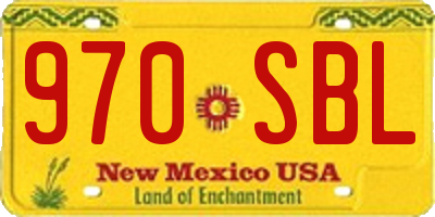 NM license plate 970SBL