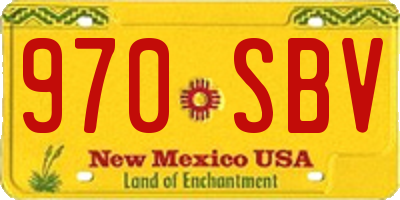 NM license plate 970SBV