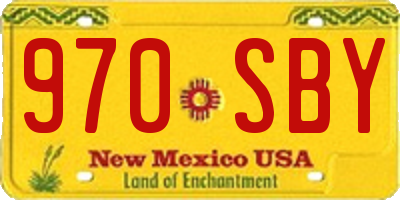 NM license plate 970SBY