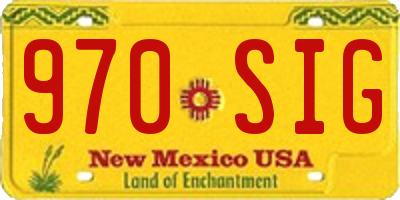 NM license plate 970SIG