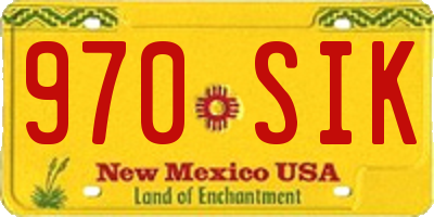 NM license plate 970SIK