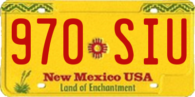NM license plate 970SIU