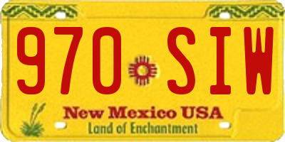 NM license plate 970SIW
