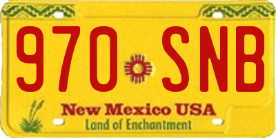 NM license plate 970SNB