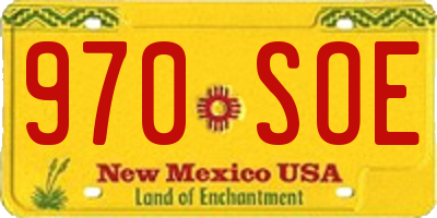 NM license plate 970SOE