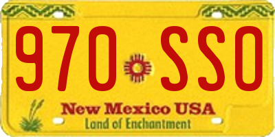 NM license plate 970SSO