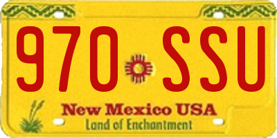 NM license plate 970SSU