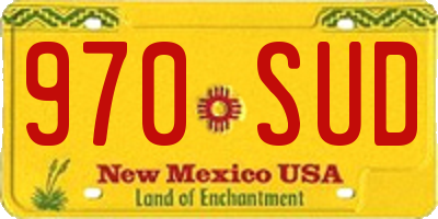 NM license plate 970SUD