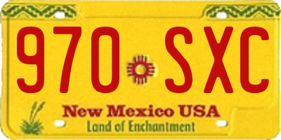 NM license plate 970SXC