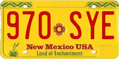 NM license plate 970SYE