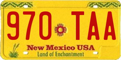 NM license plate 970TAA