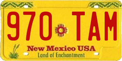 NM license plate 970TAM