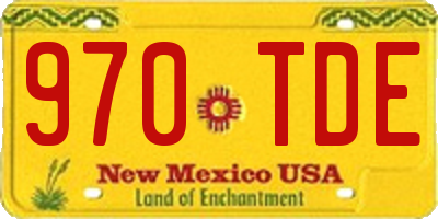 NM license plate 970TDE