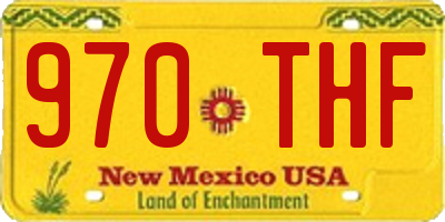 NM license plate 970THF