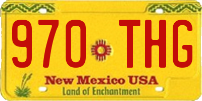 NM license plate 970THG