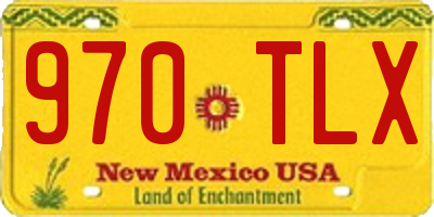NM license plate 970TLX