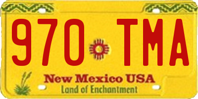NM license plate 970TMA