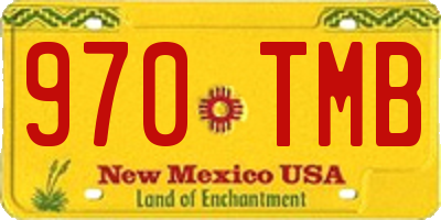 NM license plate 970TMB
