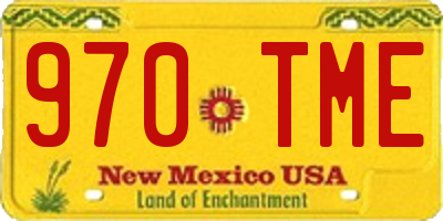 NM license plate 970TME