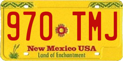 NM license plate 970TMJ