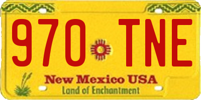NM license plate 970TNE
