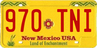 NM license plate 970TNI