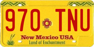 NM license plate 970TNU